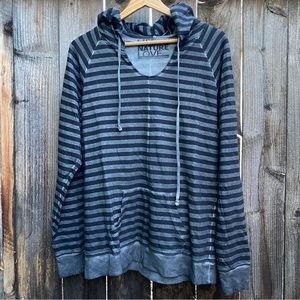 Free City woman Hoodie Medium M Sweatshirt Top Black Gray